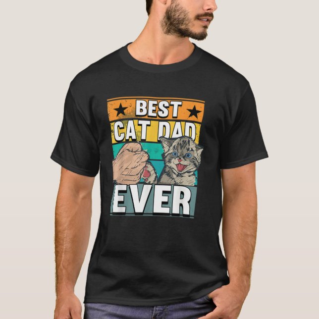 Camiseta Best Cat Dad Ever Cats Father Fathers Day (Frente)