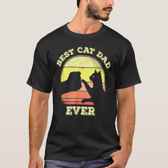 Camiseta Best Cat Dad Ever Cute Cat  5 (Frente)