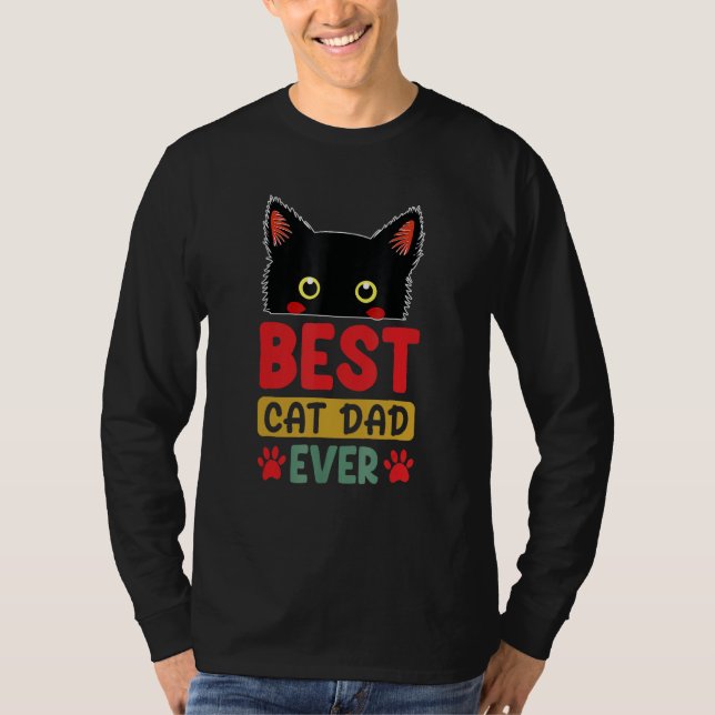 Camiseta Best Cat Dad Ever  Cute Cat Daddy Fathers Day 2023 (Frente)