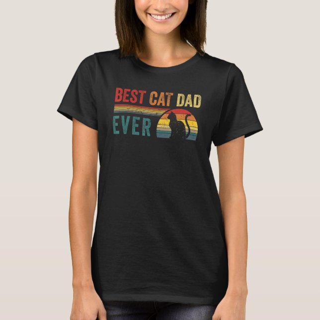 Camiseta Best Cat Dad Ever Papa Daddy Cat Lover Father's Da (Frente)