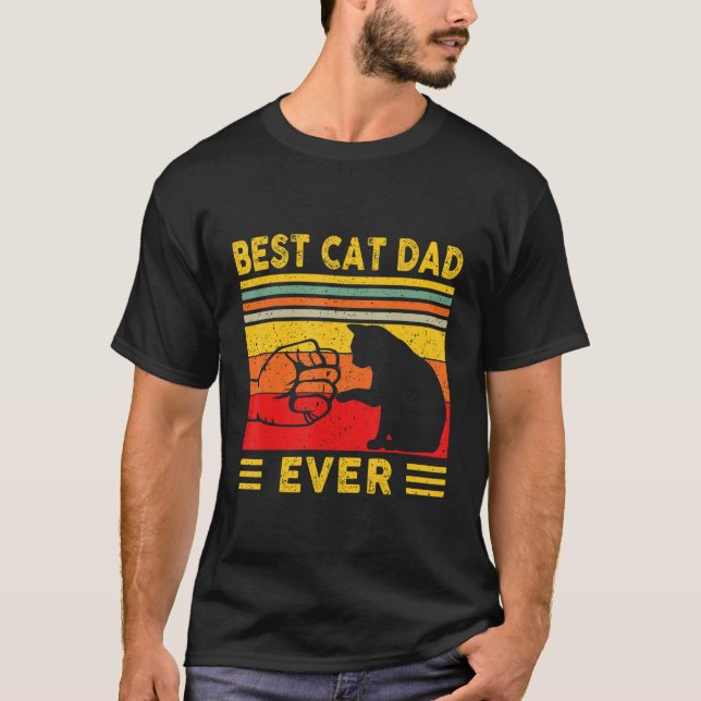Camiseta Best Cat Dad Ever tee Funny Cat Daddy Father's Day (Frente)