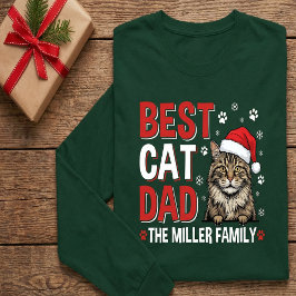Camiseta Best Cat Dad Personalized family  name christmas
