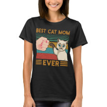 Best Cat Mom Ever Funny Vintage Siamese Cat Mom