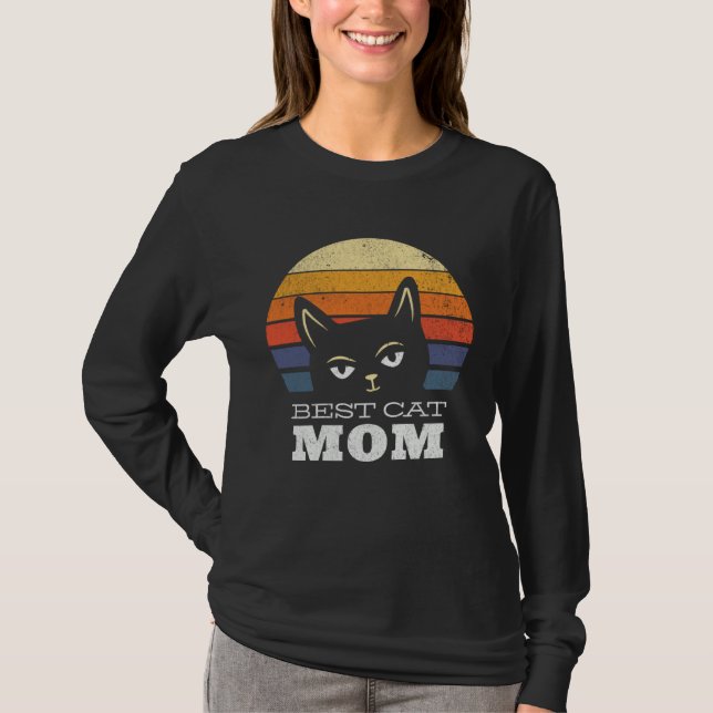 Camiseta Best Cat Mom Present for Mothers Day  Cute Cat  Mo (Frente)