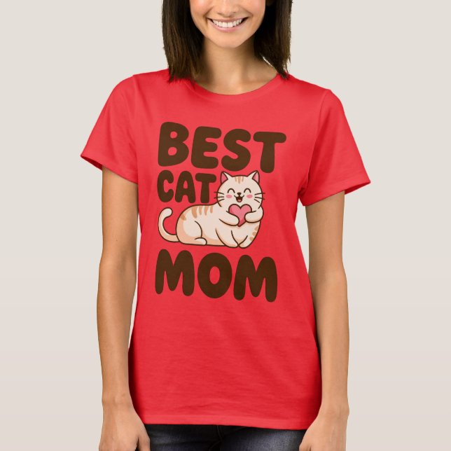 Camiseta BEST CAT MOM Shift for Cat Lovers and Pet Moms (Frente)