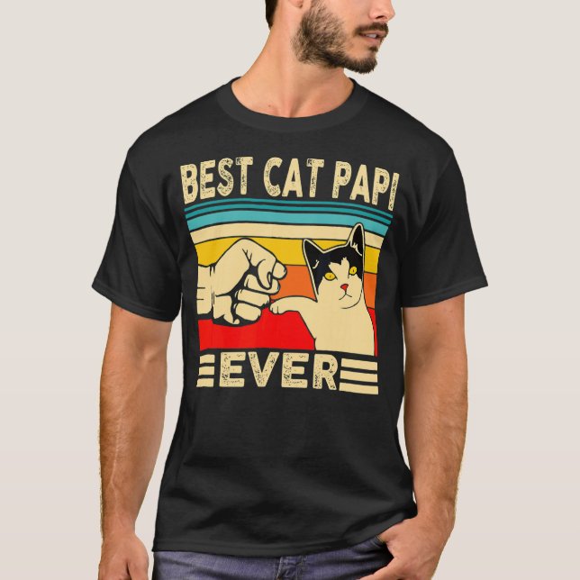Camiseta Best Cat Papi Ever Funny Cat Dad Cat Lover Crazy C (Frente)