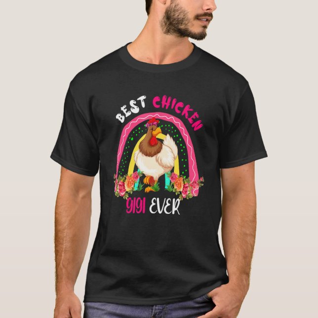 Camiseta Best Chicken Gigi Ever Cute Chicken Bow Tie Mother (Frente)