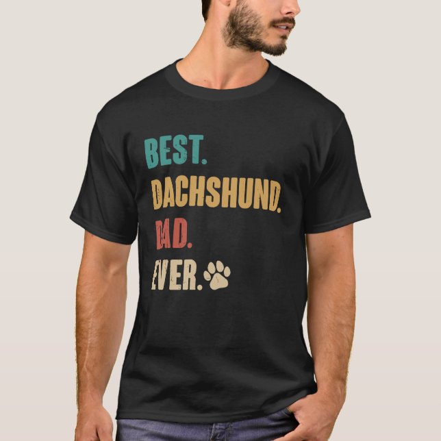 Camiseta Best Dachshund Dad   Dachshund Dog (Frente)