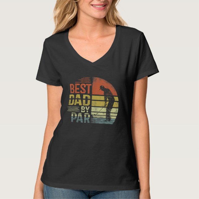 Camiseta Best Dad By Par Daddy Father's Day Golf  For Mens (Frente)
