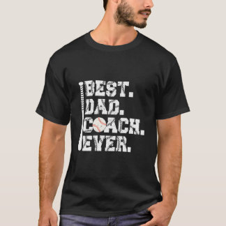Camiseta Best Dad Coach Ever Fathers Day Baseball Dad