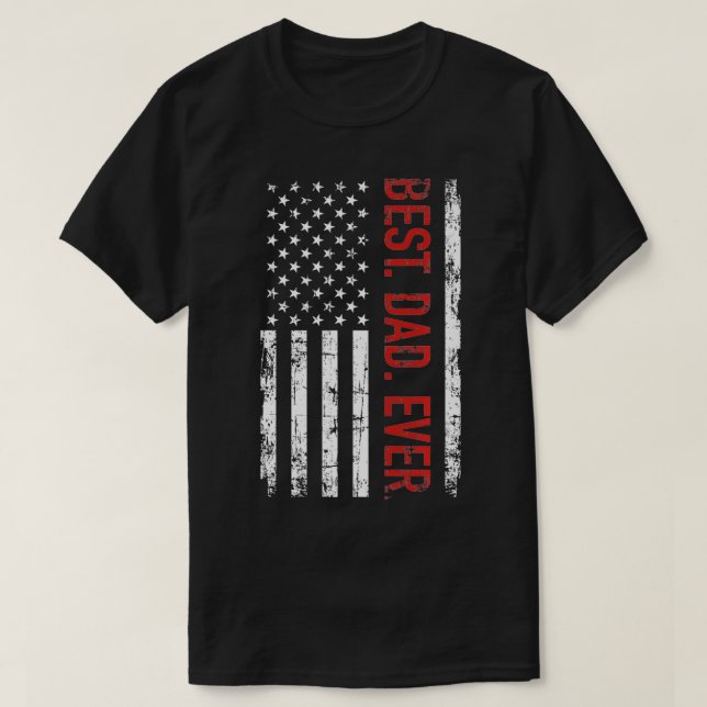 Camiseta Best dad ever US american  gift for father's day P (Frente do Design)