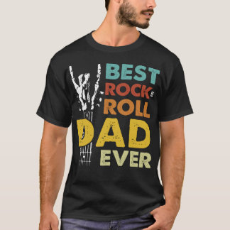 Camiseta Best Dad Ever w/ Guitar, Rock Music & Skull Theme