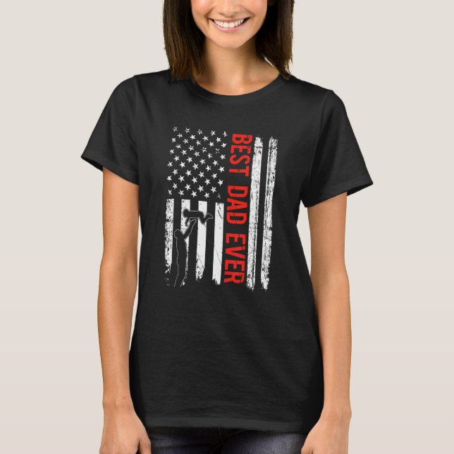 Camiseta Best Dad Ever With US American Flag Gift Fathers D (Frente)