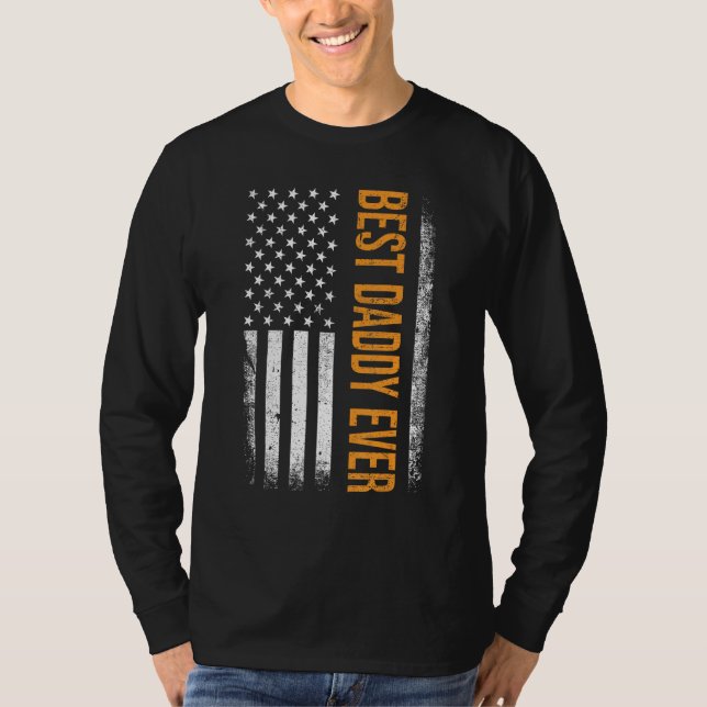Camiseta Best daddy ever US american flag for father s day (Frente)