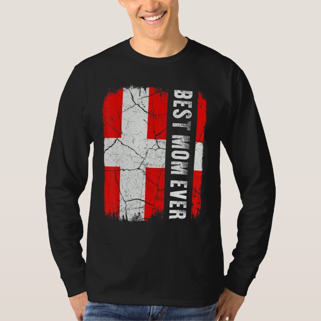 Camiseta Best Danish Mom Ever Denmark Flag Mother's Day (Frente)