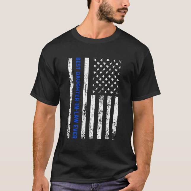 Camiseta Best Daughter In Law Ever Retro American Flag Boys (Frente)