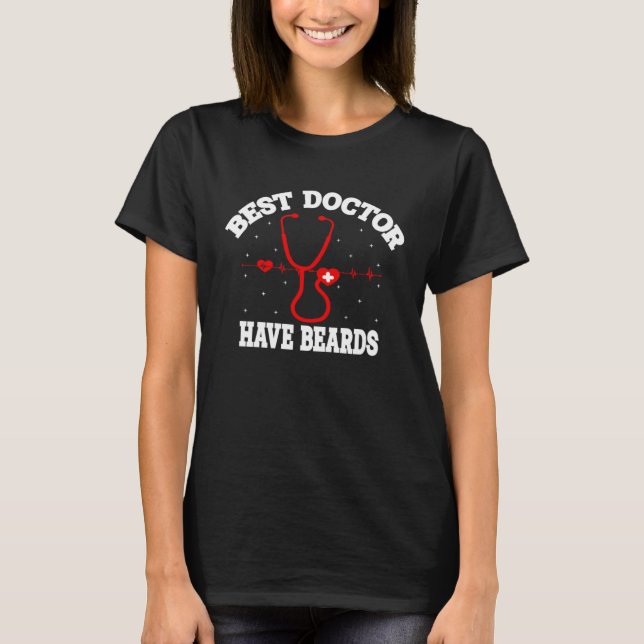Camiseta Best Doctors Have Beards Hospital Medical Stethosc (Frente)