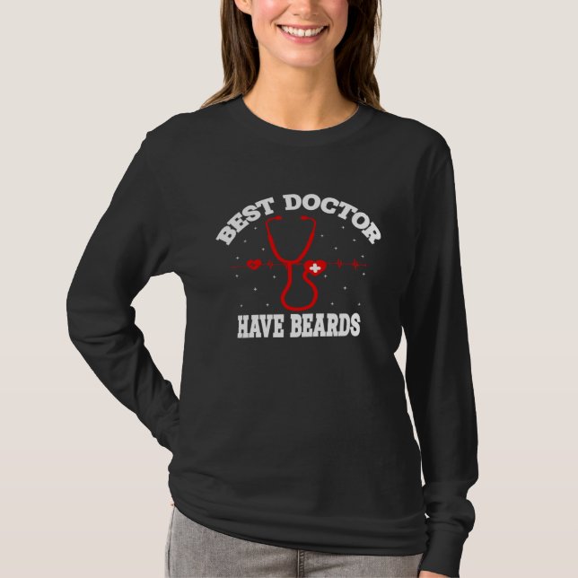 Camiseta Best Doctors Have Beards Hospital Medical Stethosc (Frente)