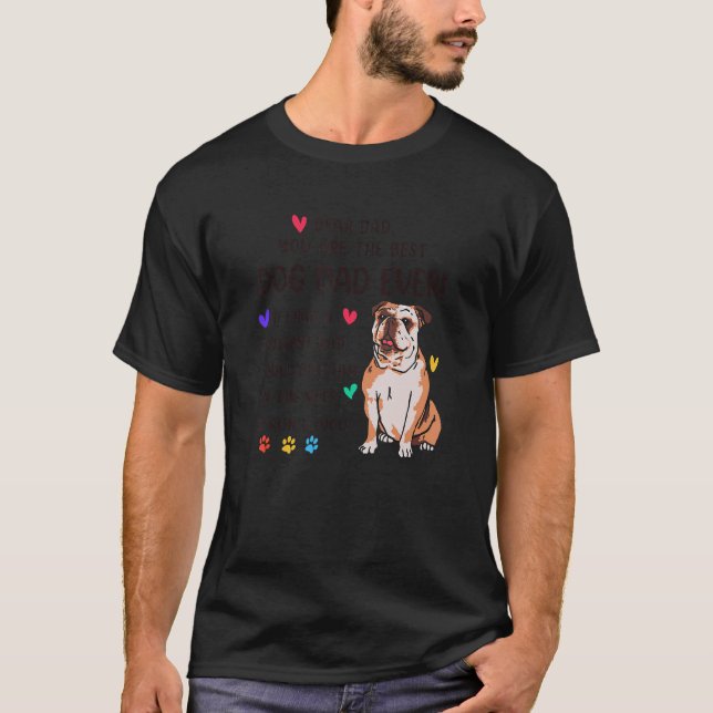 Camiseta Best Dog Dad Ever Cute English Bulldog Fathers For (Frente)
