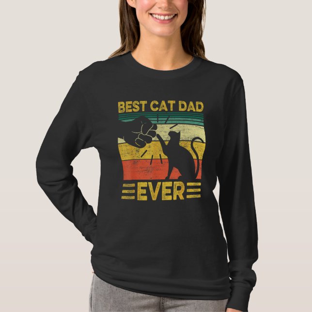 Camiseta Best Dog Dad Ever Retro Dog Daddy Paw Fist Bump Fa (Frente)