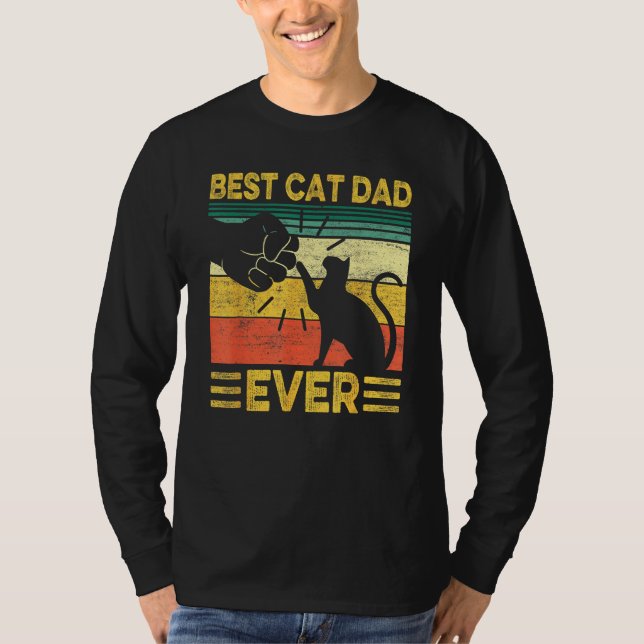 Camiseta Best Dog Dad Ever Retro Dog Daddy Paw Fist Bump Fa (Frente)