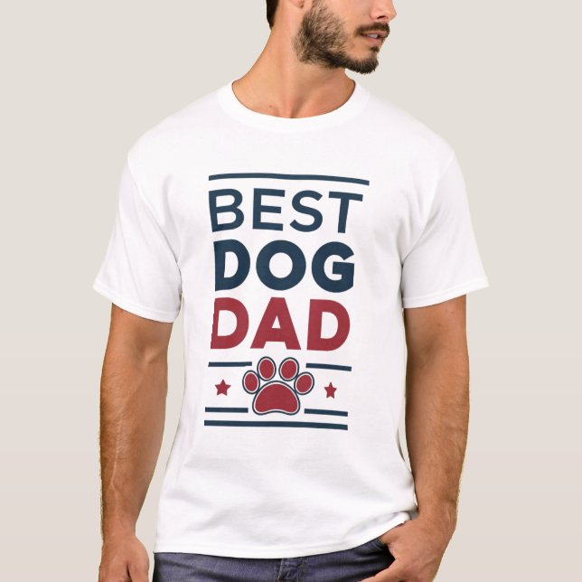 Camiseta Best Dog Dad – Minimalist Dog Paw Tribut (Frente)