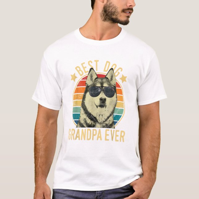Camiseta Best Dog Grandpa Ever Siberian (Frente)