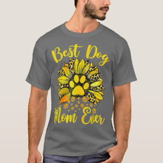 Camiseta Best Dog Mom Ever Mother's Day Sunflower Dog Lover
