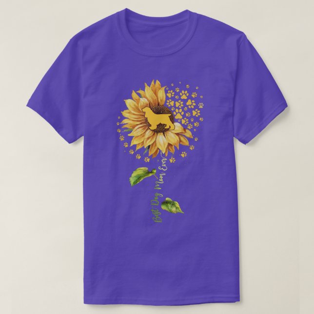 Camiseta Best Dog Mom Ever Sunflower Cocker Spaniel Dog Lov (Frente do Design)