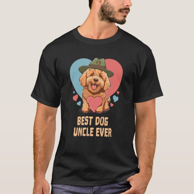 Camiseta Best Dog Uncle Ever Goldendoodle Dog Dad Cute Dog (Frente)