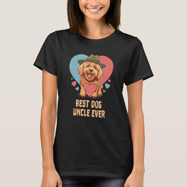 Camiseta Best Dog Uncle Ever Goldendoodle Dog Dad Cute Dog (Frente)