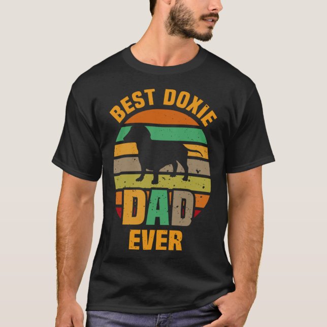 Camiseta Best Doxie Dad Ever Retro Vintage Dog (Frente)