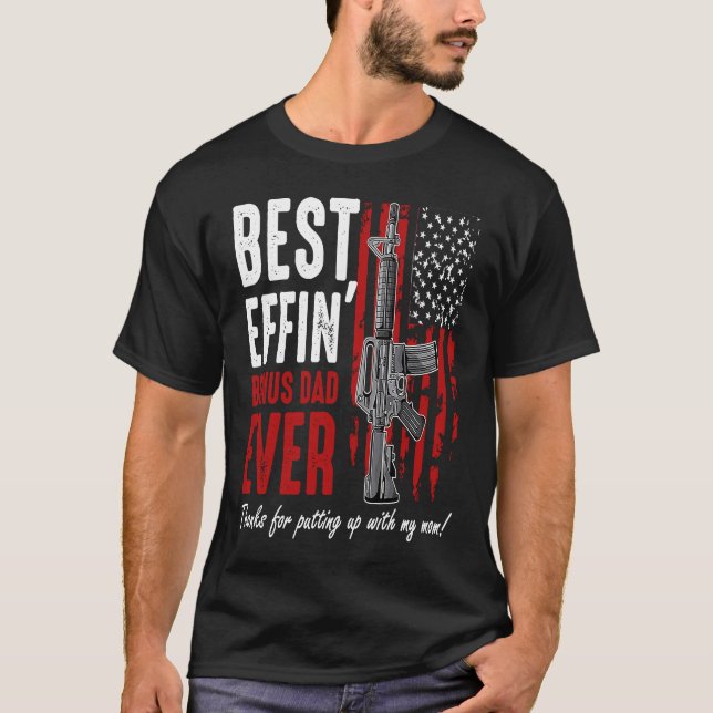 Camiseta Best Effinu2019 Bonus Dad Ever Proud Veteran Fathe (Frente)