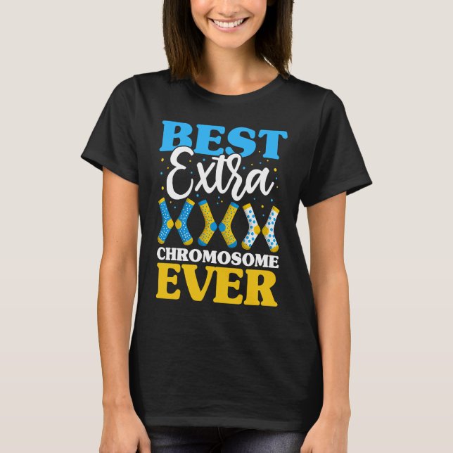 Camiseta Best Extra Chromosome Ever  Down Syndrome Kids Soc (Frente)
