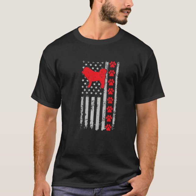 Camiseta Best Firefighter Do Khyi Mom Dad Ever Us Flag Dog  (Frente)