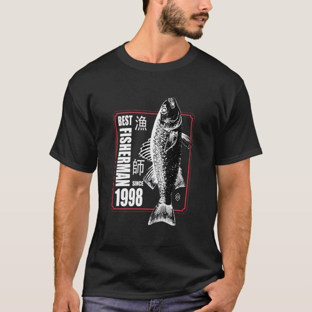 Camiseta Best Fisher Since 1998 Fishing 25Th 25 (Frente)