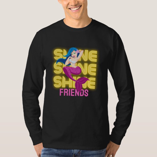 Camiseta Best Friend Forever Mermaid Matching Shine Princes (Frente)