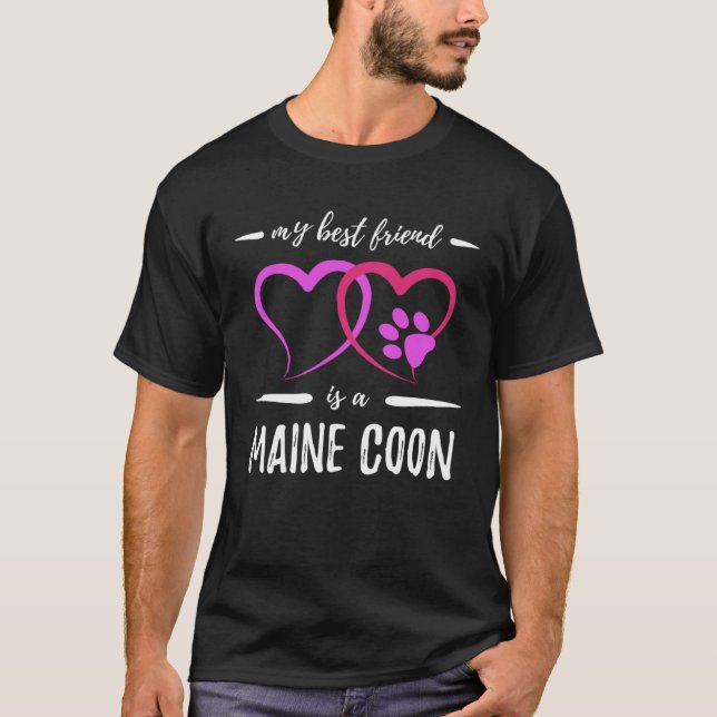 Camiseta Best Friend Maine Coon Cat Cat Mom Idea (Frente)