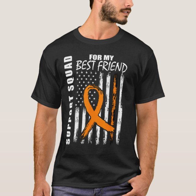 Camiseta Best Friend Support Leukemia Awareness Flag Suppor (Frente)