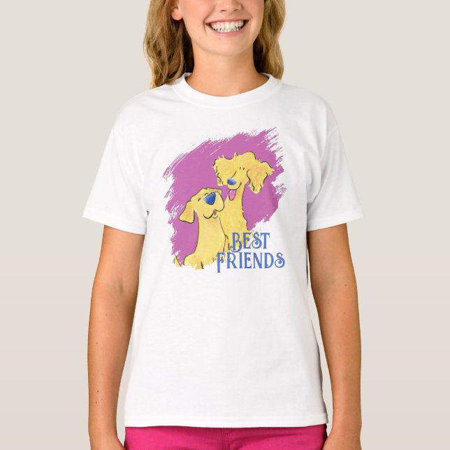 Camiseta Best Friends Dog Cute Girls' White Graphic T-Shirt (Frente)