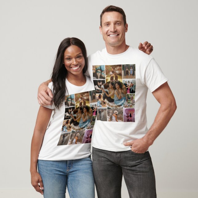 Camiseta Best Friends Forever 11 Photo Collage Friendship (Unissex)