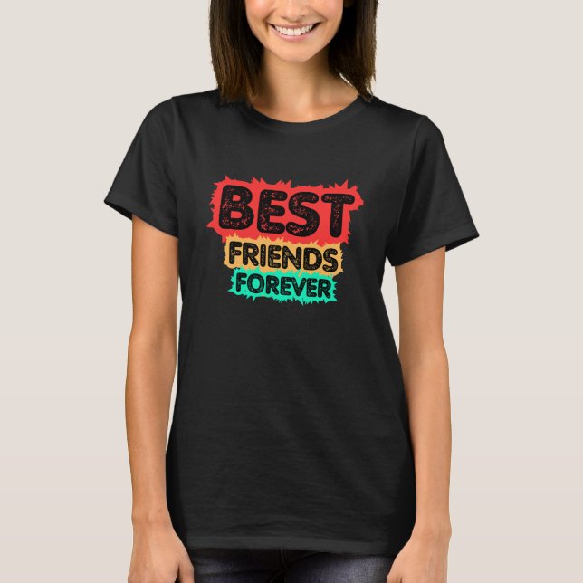 CAMISETA BEST FRIENDS FOREVER RETRO FRIENDS, FRIENDSHIP (Frente)