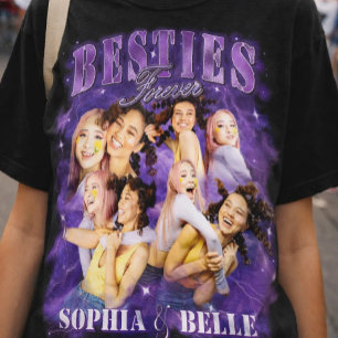 Camiseta Best Friends Retro Y2K Bootleg Roxa BFF R