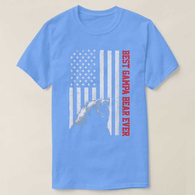 Camiseta Best Gampa Bear Ever USA American Flag Father's Da (Frente do Design)