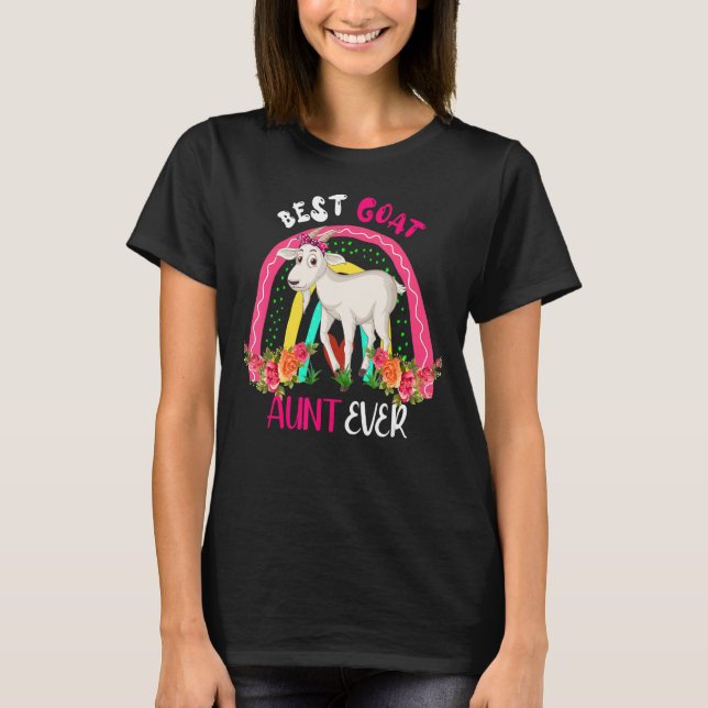 Camiseta Best Goat Aunt Ever Cute Goat Bow Tie Farm Mother' (Frente)