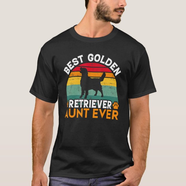 Camiseta Best Golden Retriever Aunt Ever Golden Retriever A (Frente)