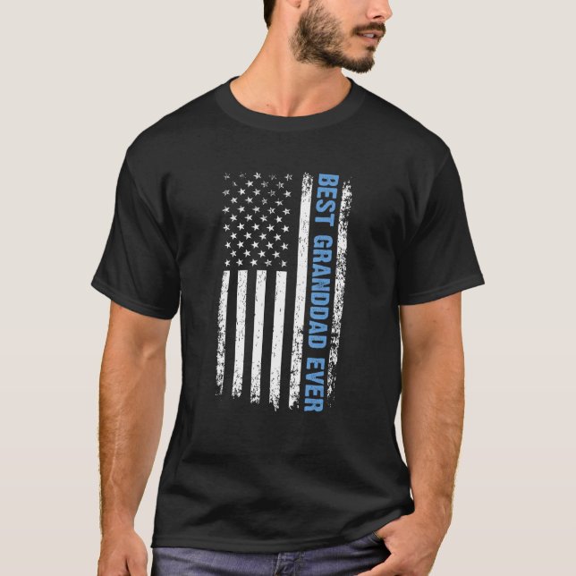 Camiseta Best Granddad Ever 4th Of July American Flag USA P (Frente)