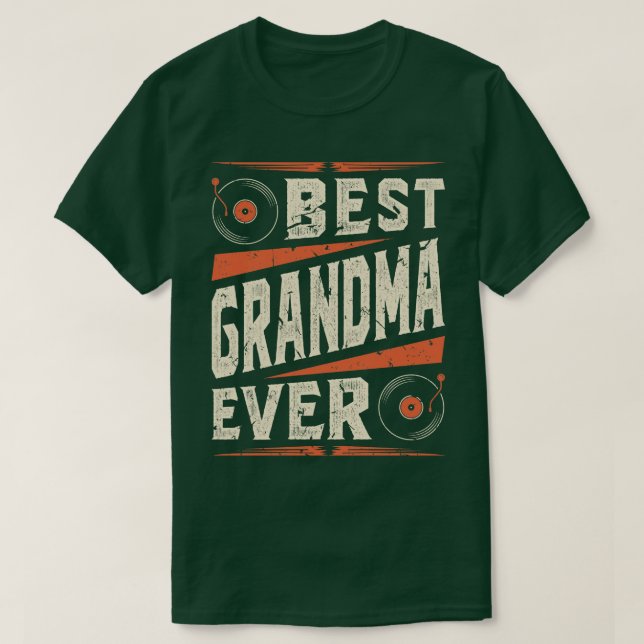 Camiseta Best Grandma Vinyl Records (Frente do Design)