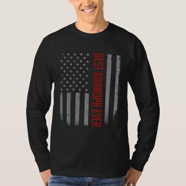 Camiseta Best Grandpa Ever American Flag   For Father s day (Frente)