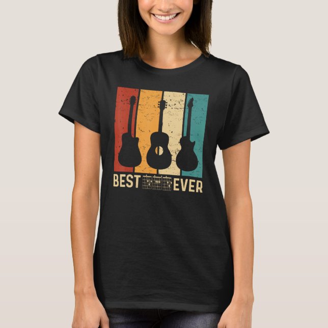 Camiseta best guitar dad ever chords best dad guitar dad Re (Frente)